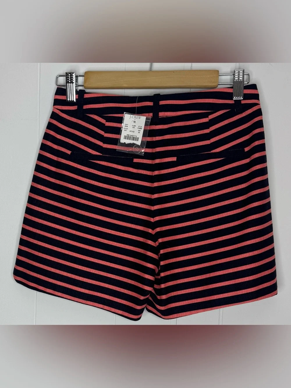 NWT J. Crew High Waist Dolphin Hem Woven  Striped Women’s Shorts Size 00
